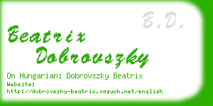 beatrix dobrovszky business card